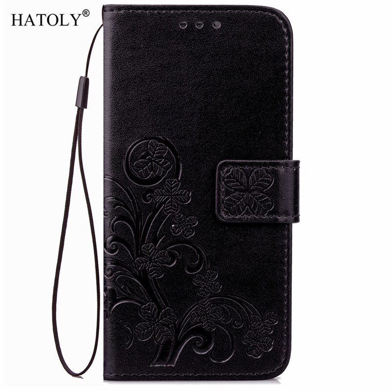 HATOLY For Phone Case LG K3 Cover 4.5'' Flip PU Leather & TPU Holster Case For LG K3 Case K3 Funda With Card Slot: Black
