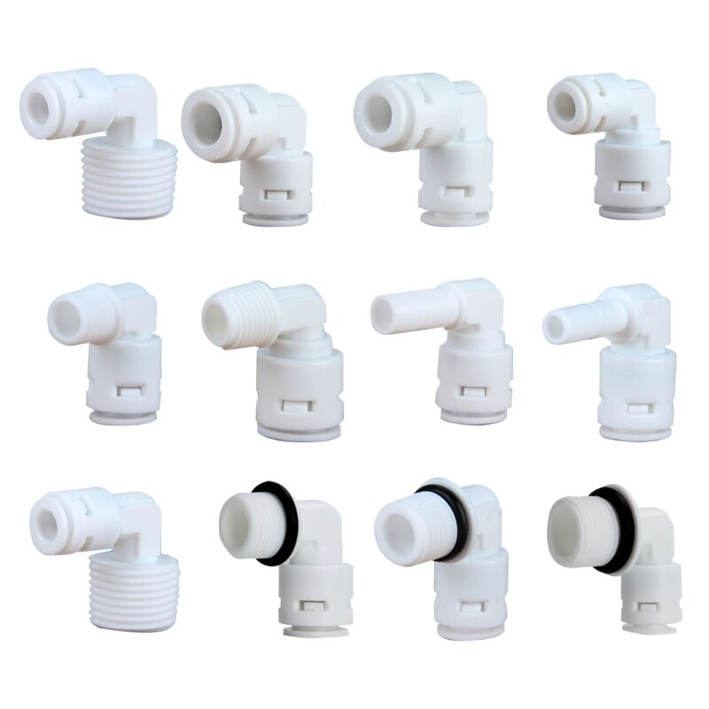 Tube Fittings L Connectors 0.25Inch Inner Push Type Air Fitting Quick Connect Ball Valve for RO System Water Filter Plas U1JE