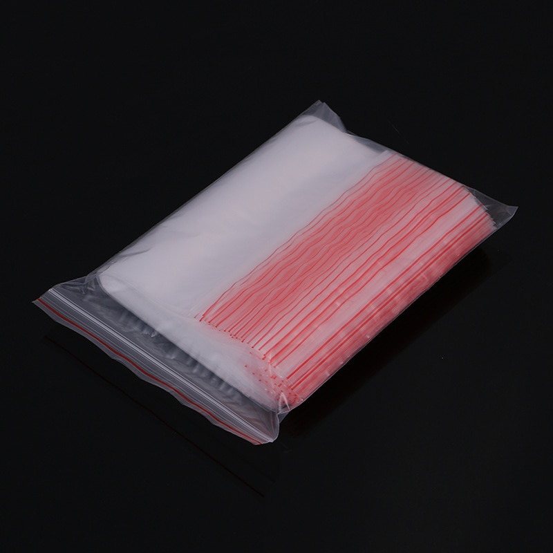 100 teile/los 9 größe Klar Kunststoff Poly Beutel Griff Wiederverschließbaren Postleitzahl-sperren Beutel Kleinigkeiten Selbst Dichtung Lagerung Tasche
