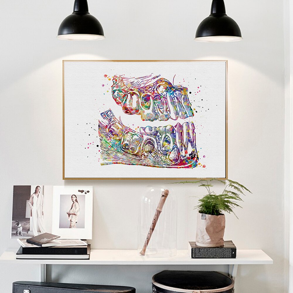 Zahn Kunstdruck Zähne Anatomie Zauberstab Kunst Zahn Reihe Medizinische Kunst Zähne Wurzeln Molaren Schneidezähne Zahnarzt Klinik leinwand malerei