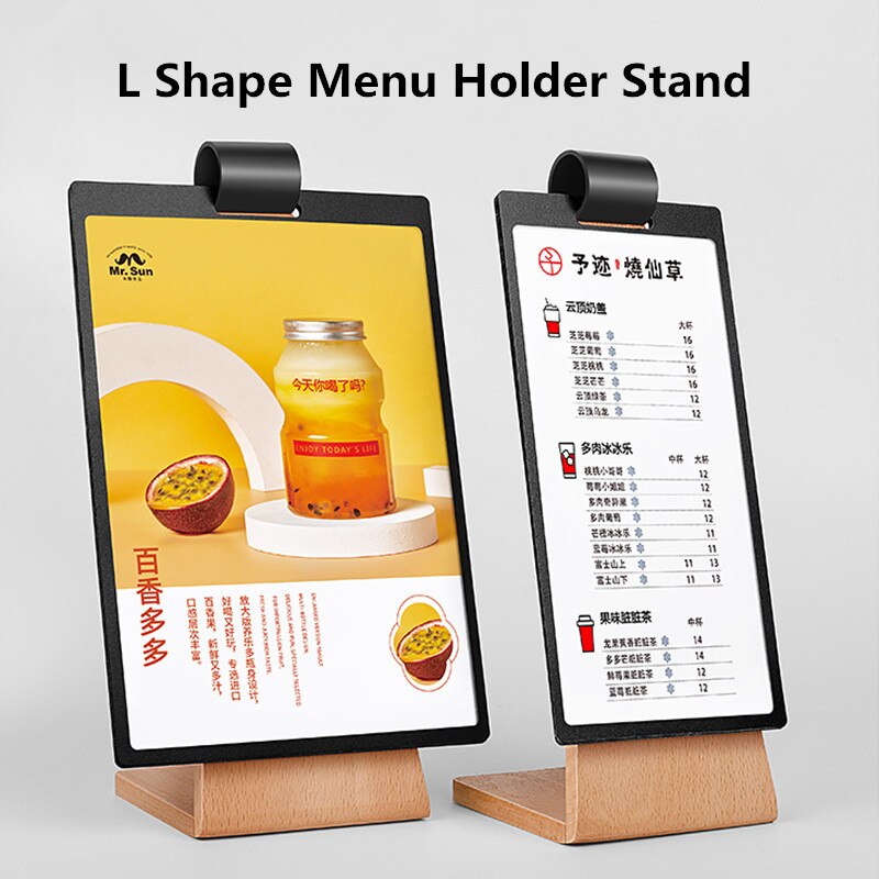 A5 And 100*200mm Double Sided Table Menu Card Sign Holder Ad Picture Photo Frames Advertisement Display Menu Paper Holder Stand