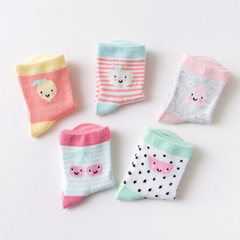 5 Paren/partij Baby Sokken Voor Pasgeboren Baby Leuke Vruchten Zachte Katoen Mesh Sok 0-5 Jaar Jongen Meisje Baby &#39;S Kids Accessoires