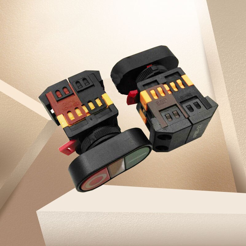 1PC Start Stop Button Switch APBB-22-25N Red Green Double Bond Power On And Off