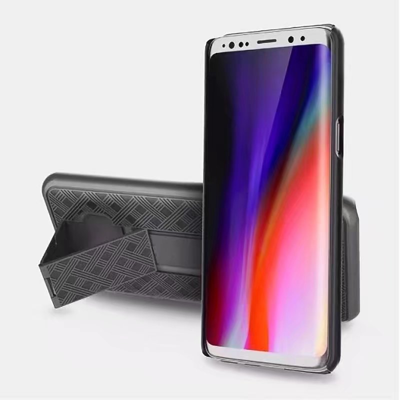 Geweven 2 in 1 Hybrid Hard Shell Holster Combo Case Met Kickstand & Belt Clip Voor samsung galaxy s9/s9 plus