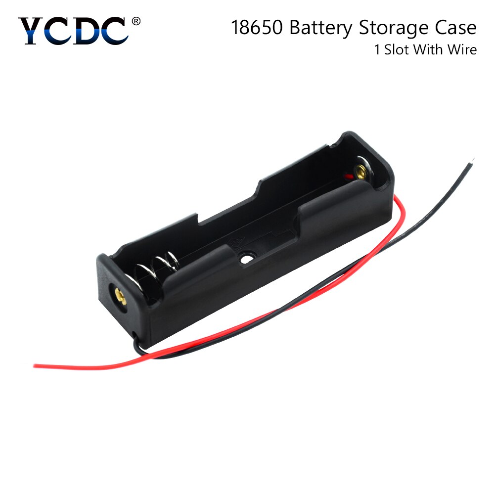 Ycdc diy 1 2 3 4 steckplätze 18650 batterieaufbewahrungsbox mit anschlusskabel 18650 wiederaufladbare batterieschutzbehälter: 1 steckplatz