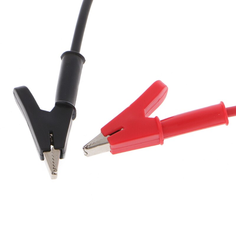 2 stuks 4mm Rood Zwart Banana Plug Naar Krokodil Alligator Clip Test Probe Lead Draad 1m ondersteuning