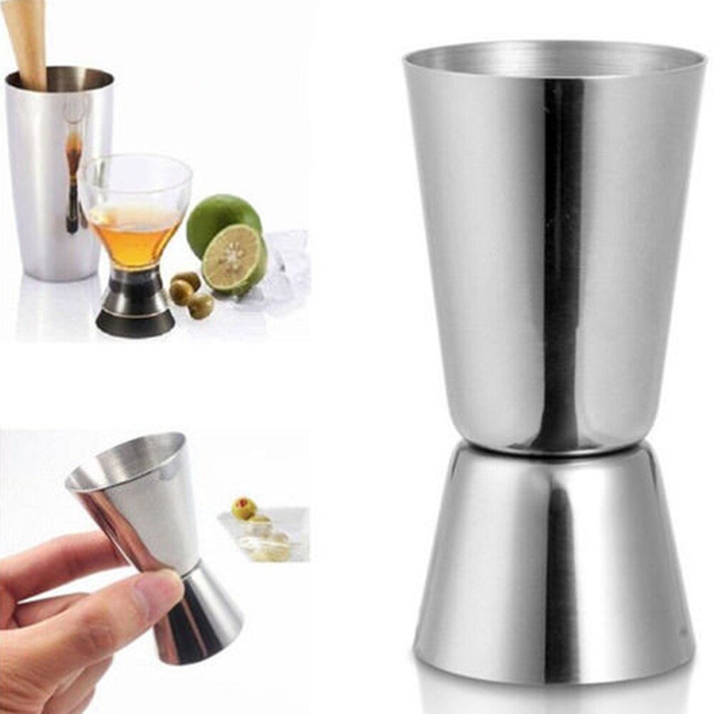 Rostfria drycker mäter 25/50 ml jigger blandning mätande sprit verktyg