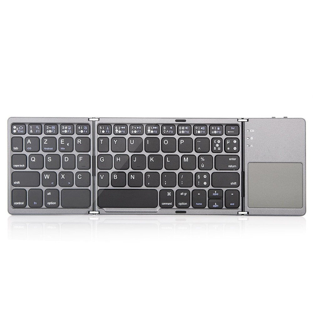 Clavier Bluetooth sans fil pliable français AZERTY Zienstar avec Ttouchpad pour ipad/Iphone/Macbook/PC ordinateur/tablette Android