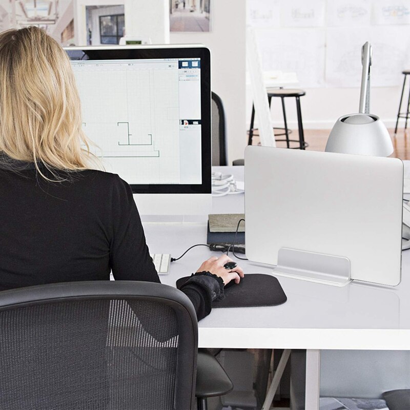 Vertical Laptop Stand, Aluminum Laptop Holder with Adjustable Dock Size Compatible for /Surface/Lenovo/Dell/Gaming Laptop