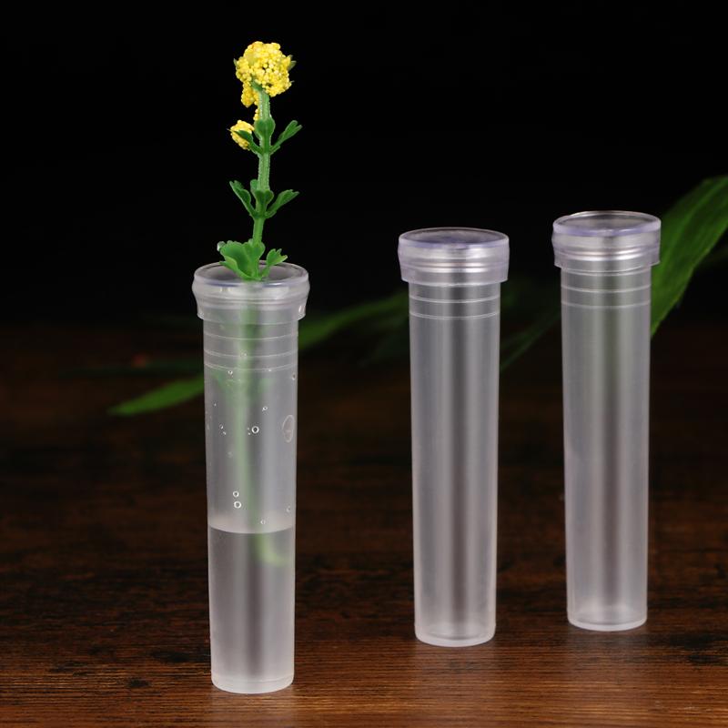 50 stk ernæring blomst plastrør gennemsigtigt vand blomsterrør hætte blomst vandbeholder blomsterhandler leverer 7.2 x 1.8cm