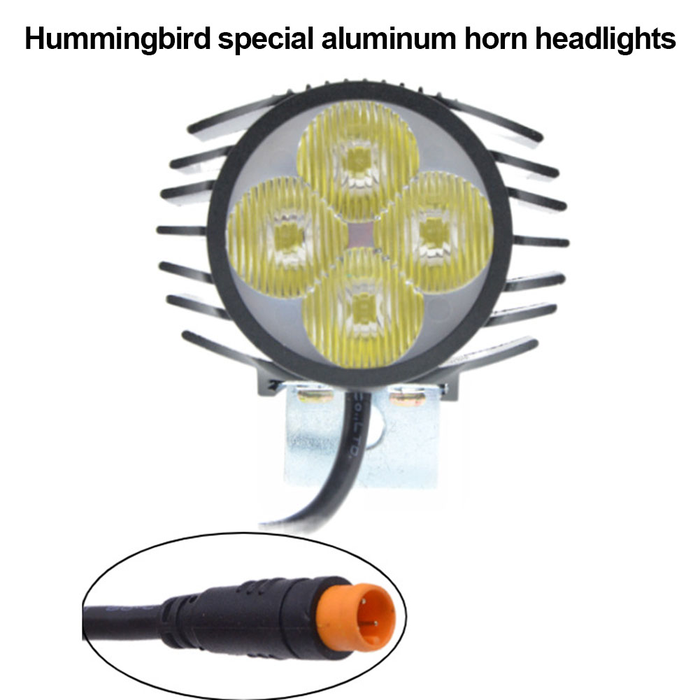 36 v/48 V Elektrische Fiets Front Light 4pin 3pin Waterdichte Optiops LED Front Light Waterdichte E-bike Koplamp Onderdelen: Light Grey