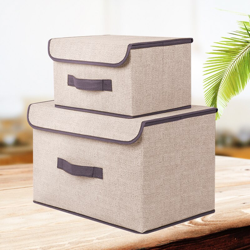 Non Woven Fabric Storage Box with Lids Household Toy Snacks Sundries Organizer Storage Boxes Basket Cloth Storage Organizer Box