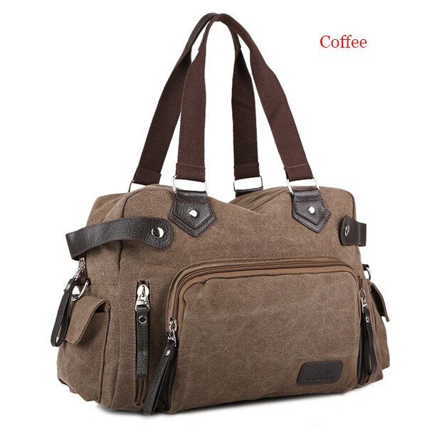 MANJH Canvas Men's Handbags Casual Cross Section Single Shoulder Bag Brand Inclined Shoulder Bag M005: Coffee