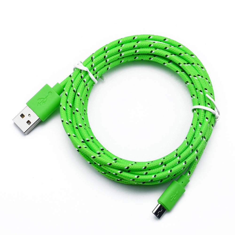 Micro Usb Snoep Kabels Voor Micro Usb Opladen Lader 1M Kabel Nylon Opladen Data Transfer Cord Voor Andriod Voor huawei Xiaomi: Green