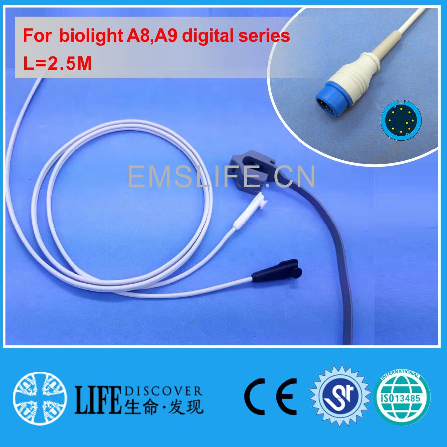 Lange Kabel Awt Volwassen Vinger Clip Spo2 Sensor Voor Biolight A8, A9 Digitale Serie: tapes
