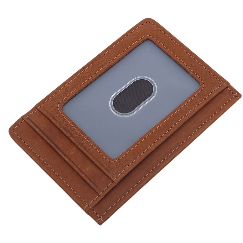 PU En Cuir Portefeuilles de Crédit Porte-Carte Antivol carte Magnétique Personnalité Portefeuille Portable: brown