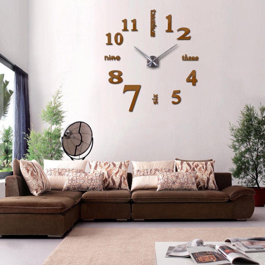 Acryl 3d slaapkamer wandspiegel wandklok diy woonkamer huisdecoratie horloge kwarts grote wandklok