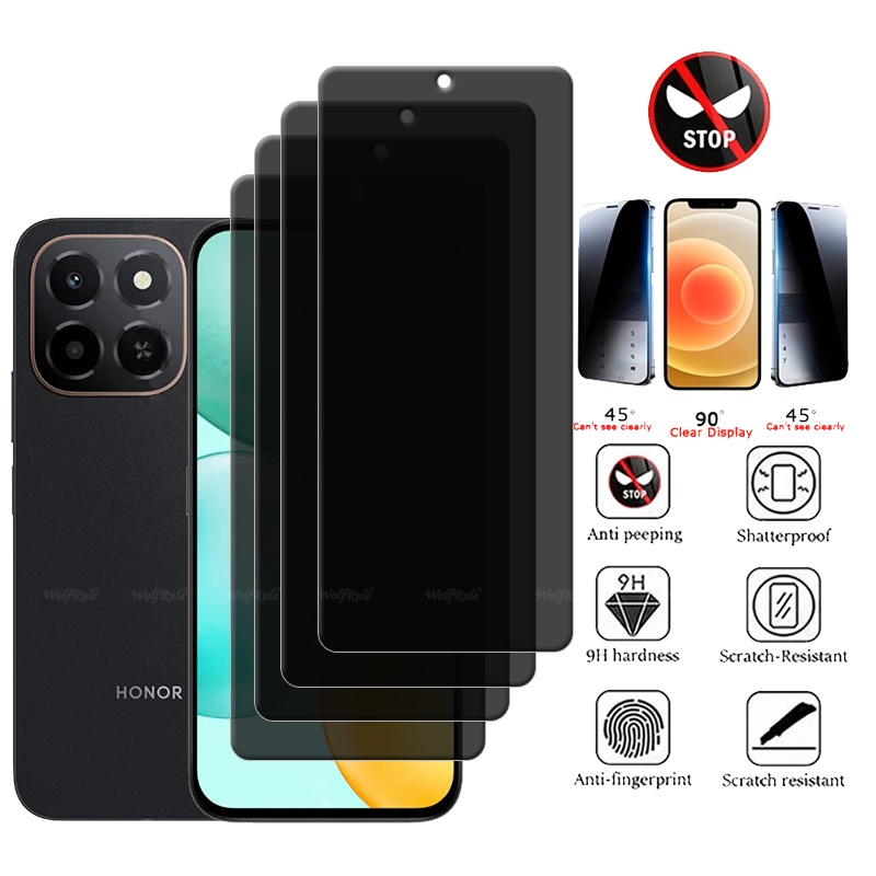 1/2/3/4Pcs For Honor X6C Glass Huawei Honor X6C Tempered Glass 9H HD Protective Privacy Anti-Spy Glue Screen Protector Honor X6C