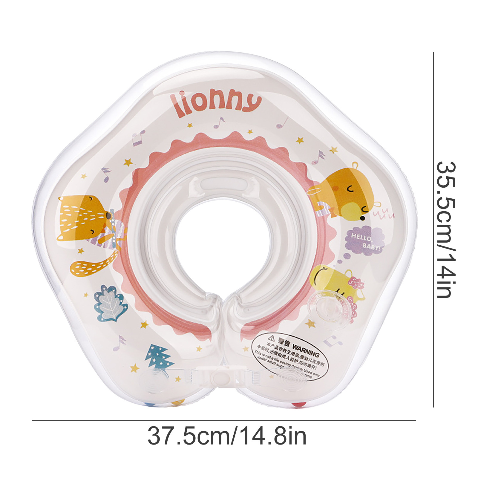 Inflatable Circle Swimming Neck Ring Infant Swimming Accessories Swim Neck Baby Tube Ring Safety Neck Float Circle Bathing Toys: pink