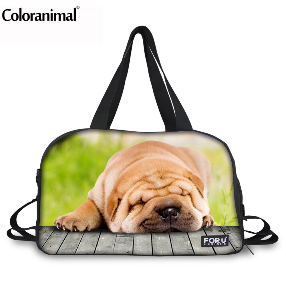 Coloranimal Semplice Travle Borsa sacchetto di Mano Delle Donne Simpatico Gatto e Cane di Stampa per Le Donne Big Duffle Bag Multifunzione Borsa Week-End: CA4961T