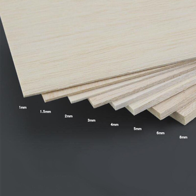 10pcs 300*100mm Houten Plaat Model Balsahout Vellen DIY Huis Vliegtuigen Materiaal 1mm ~ 8mm Dik