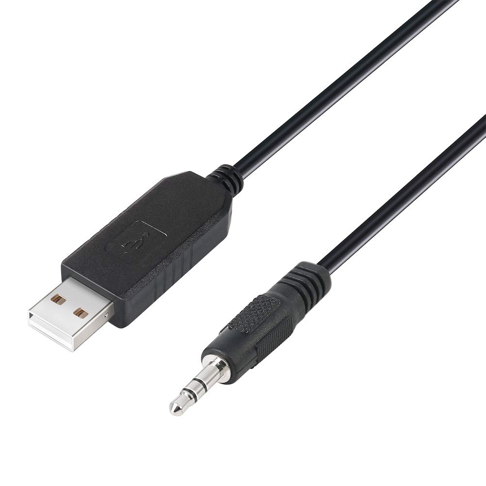 Cable adaptador de 6 pies FTDI USB TTL a 3,5mm 3,3 V FT232RL Chip Audio Jack TX RX Signal Windows 10 8 7 XP Vista (6 pies, negro)