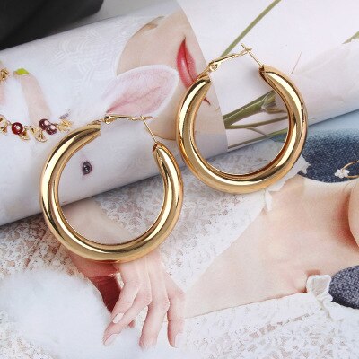 Oro Hoops Orecchino Ragazze Alla Moda Elegante Delle Donne Degli Orecchini Dell'annata Gioielli Coreano Piccoli Orecchini A Cerchio: Oro-colore