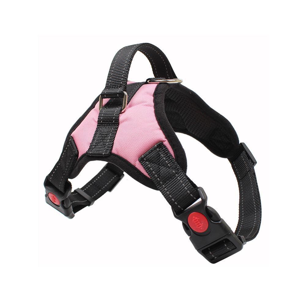 Adjustable Nylon Pet Vest No Pull Dog Harness Vest For Big Dog, Supplies Dog Accessories Pet Large Leash S XL to Collar W2H3: Pink / M