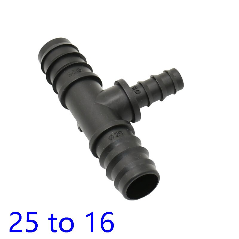 25mm to 16mm reducing tee barb water splitter Garden hose tee 3 way connector barbed splitter 1pcs: Default Title