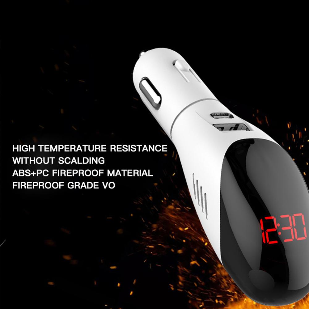 Vehicle Air Cleaner Mini Quick Charging Dual-USB Digital Display Purifier Ionic Air Cleaner