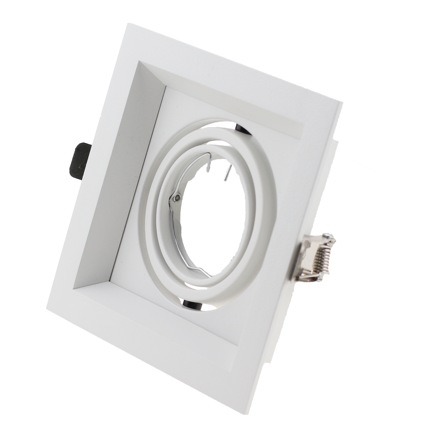 LED 6W Eyeball Casing MR16 Bulb Frame Downlight GU10 Ceiling Down Light Lampu Siling Square Black White Fixture: Blue