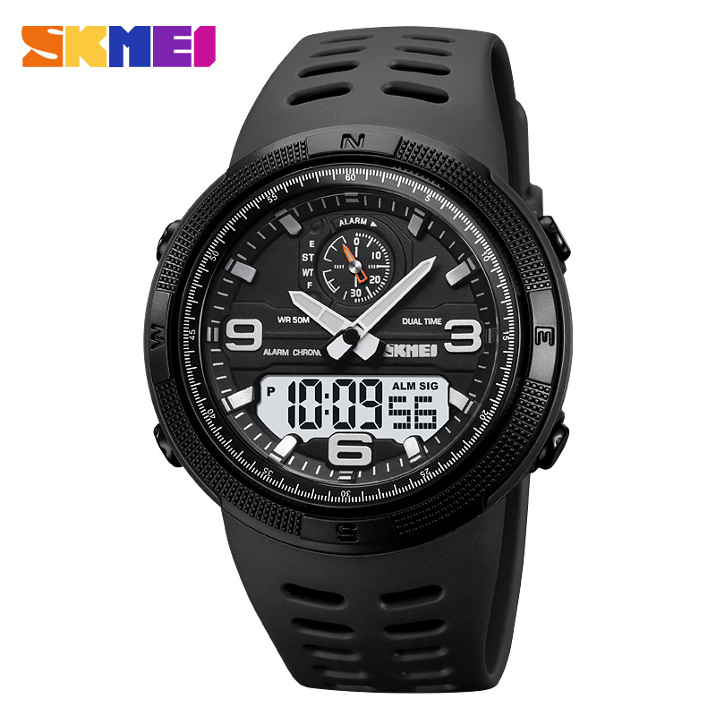 SKMEI-Reloj Digital deportivo para Hombre, pulsera electrónica con pantalla Dual, resistente al agua, para estudiantes, 1655, 1251: Multicolor