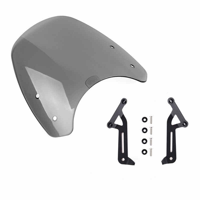 Motorcycle ABS Windscreen Windshield With Mount Bracket for Triumph Street Twin Wind Air Deflector Fly Screen: gray