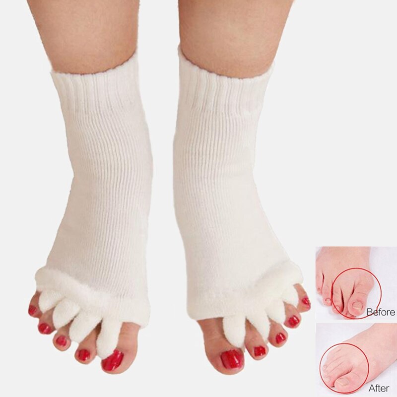 1 par cinco dedos calcetines Ortopédico del Hallux Valgus postura separadores ortopédicos para la corrección de ectropión dedos juanete Corrector