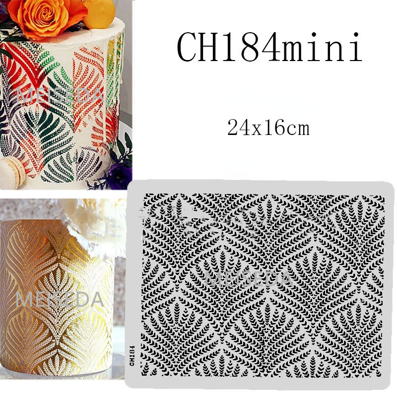 Cake Stencil Leaf Shape Pattern Cake Decorating Plastic Lace Cake Boder Stencils Template DIY Drawing Mold Baking Accessories: Ch184mini