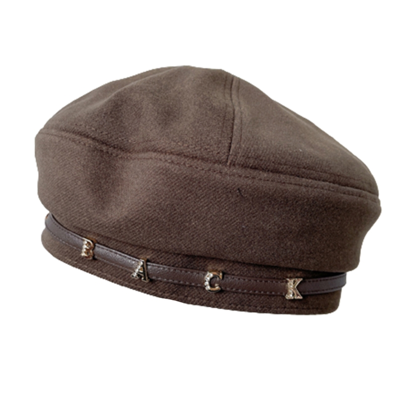Artist Hat French Style Beret Polyester Beret Hat with Letter Ornament Letter Dress Up Hats Black Coffee Camel Khaki: Coffee color