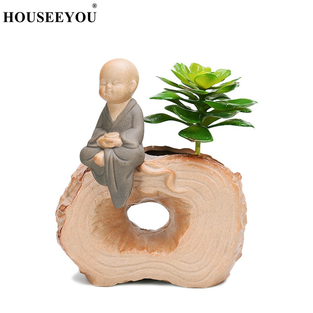 Maceta de suculentas de estilo monje Zen, suministros de jardín, macetas de vivero de bonsái, maceta de planta Retro, decoraciones para balcón, Maceteros