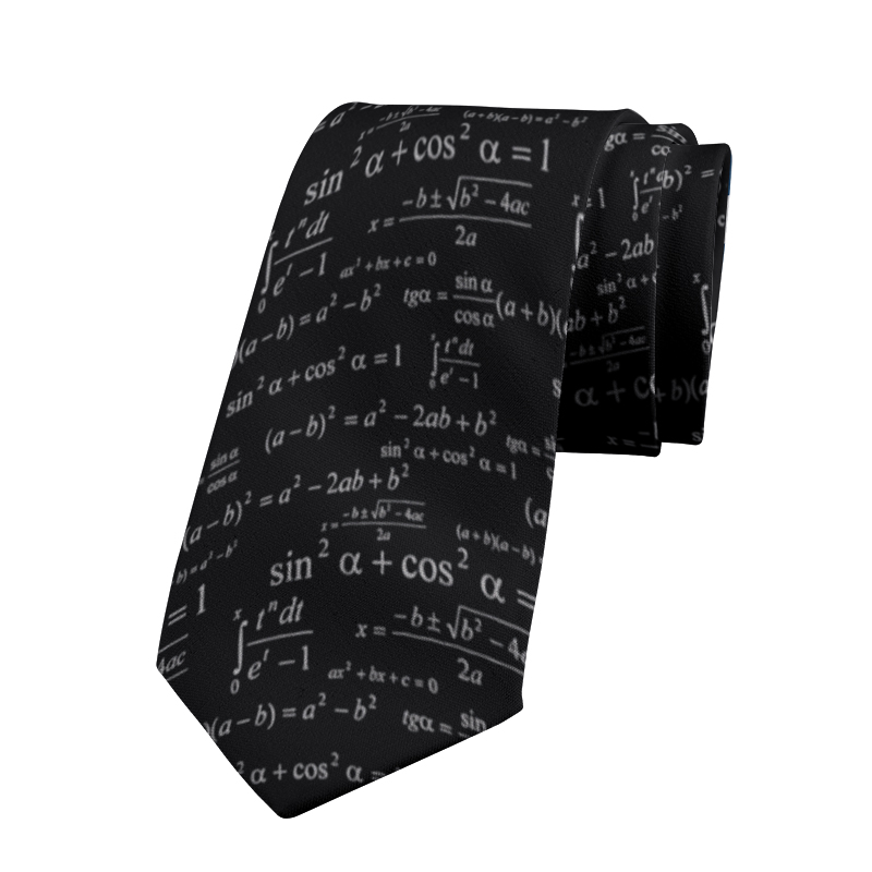 Interesting mathematical formulas casual tie scientific symbols business shirt tie party wedding accessories tie: Yellow