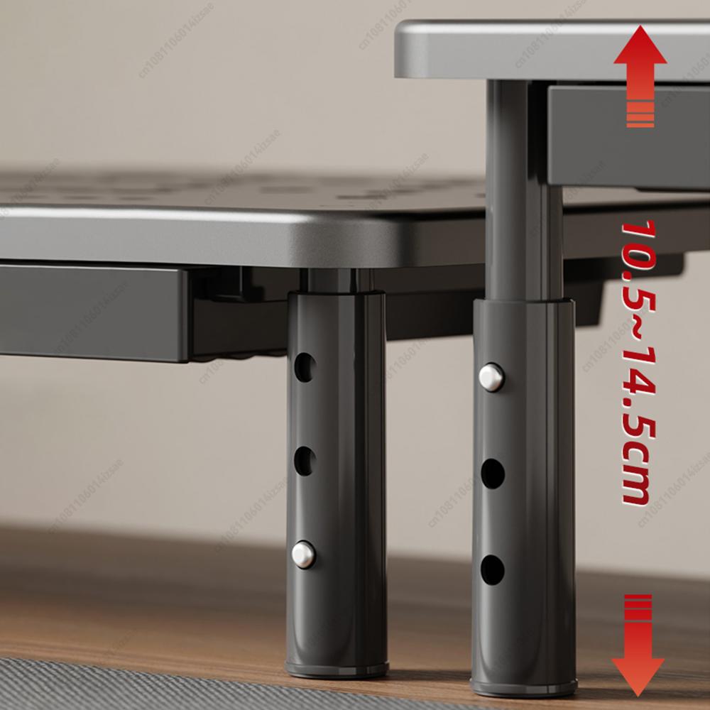 Datorskärmstativ 3 höjdjusterbara skärmhöjare med luftflödesventiler laptopstativ för skärm bärbar dator skrivare