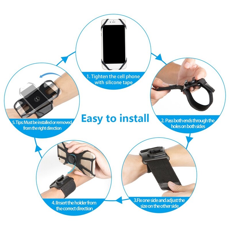 Sport Armband Phone Case Voor Telefoon X 8 7 Xs Max Universele Draaibare Running Voor 4-8.5 Inch Telefoon sport Polsband Case