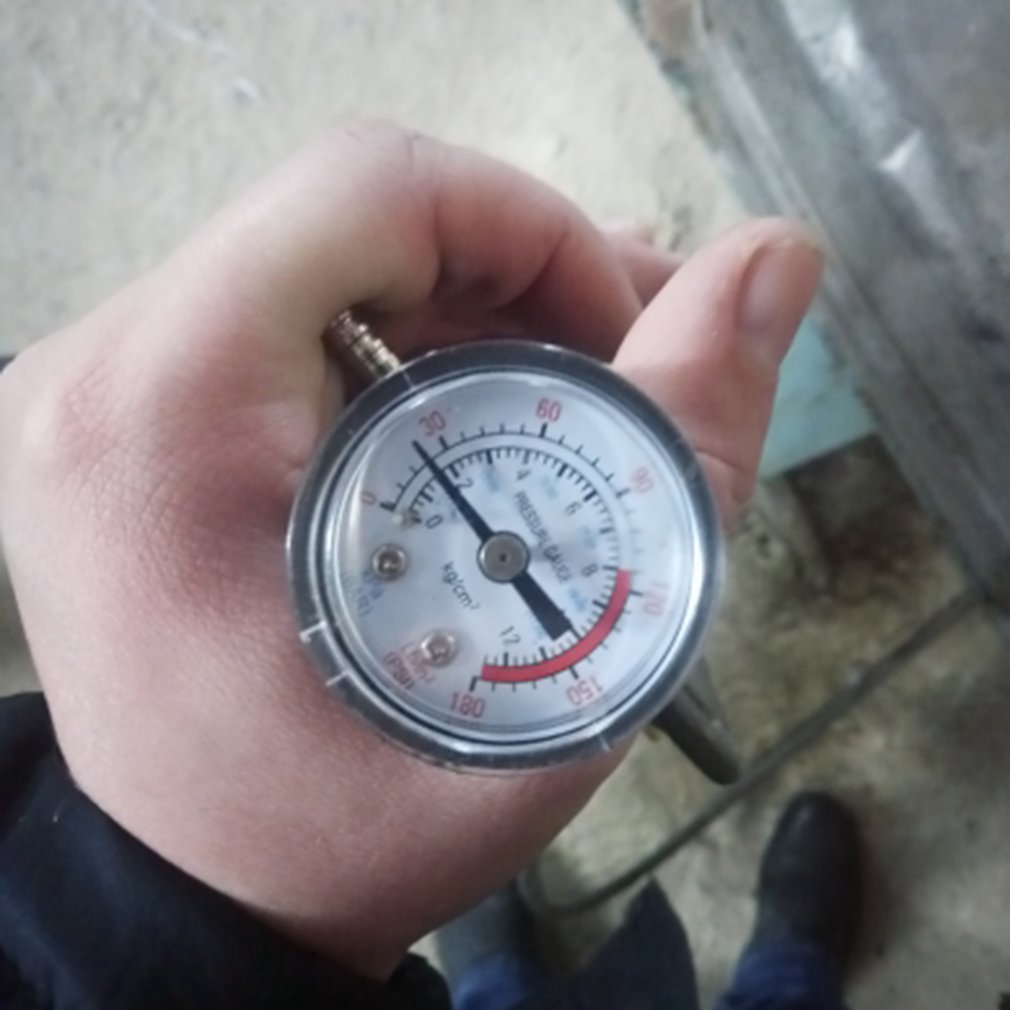 Y50 Portable Air Compressor Pressure Gauge Pressure Calibrator Dual Scale Manometer Horizontal 1 / 4 Pressure Gauge