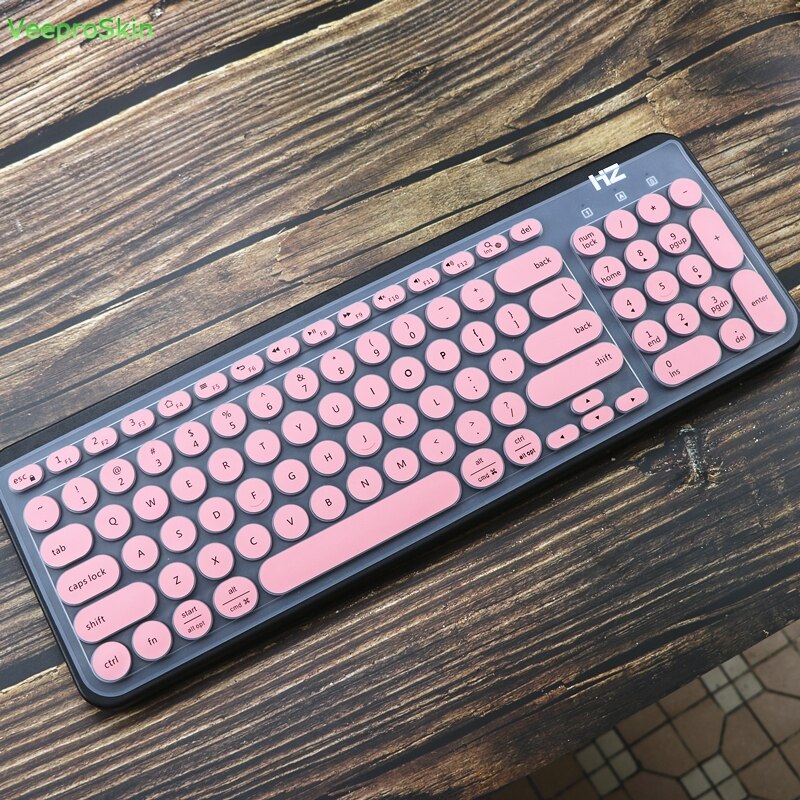 Pour Logitech K780 multi-dispositif sans fil clavier Silicone ordinateur portable clavier couverture peau protecteur: Pink