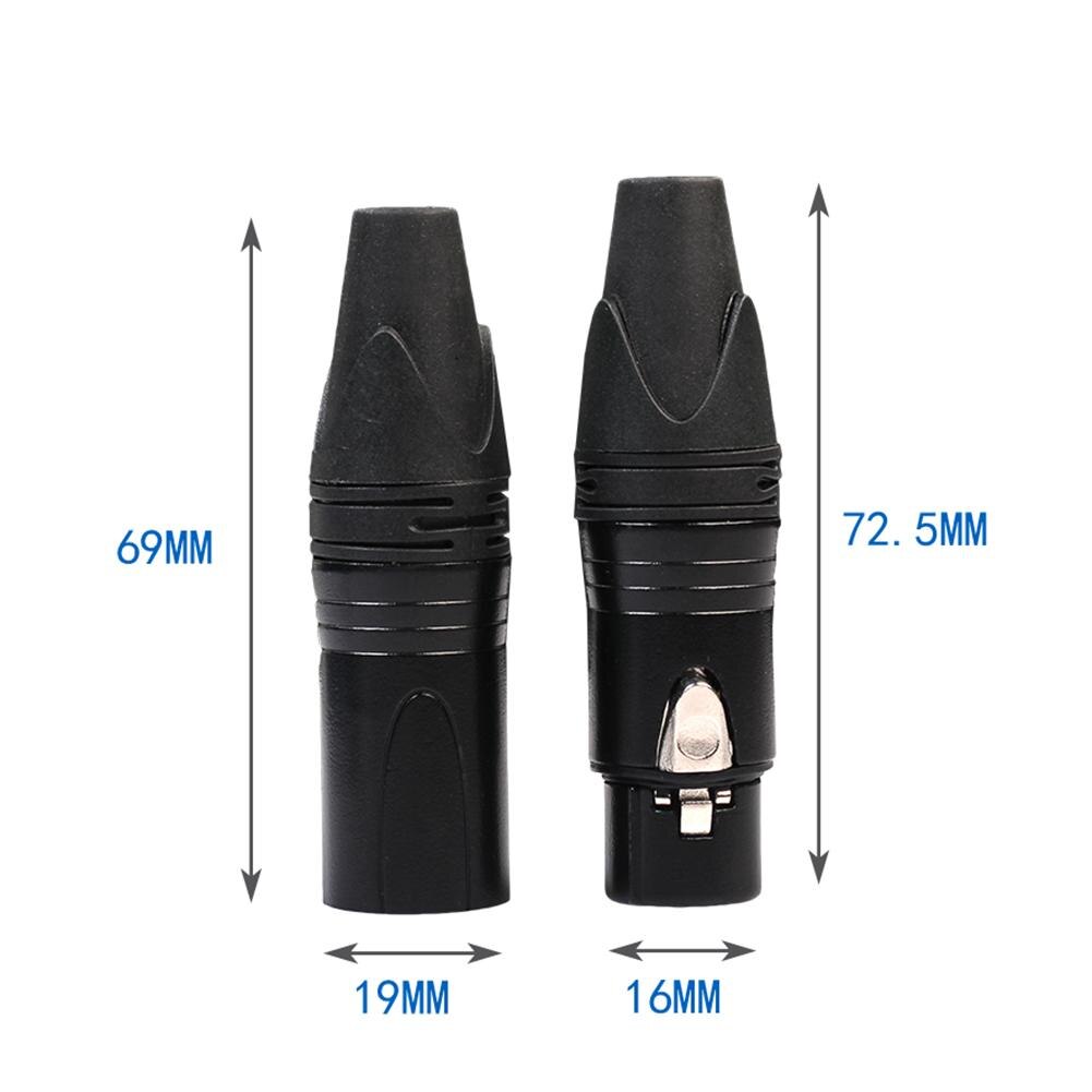 2 pièces boîtier en alliage de Zinc XLR 3 broches mâle femelle adaptateur Audio connecteur pour les produits Mic appartiennent au positionnement haut de gamme: 	Black