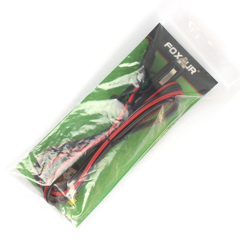 Foxsur 150cm 12v sae til sigarettennerplugg skjøtekabel kraftig ledning med hurtigutløser adapter billadekabel