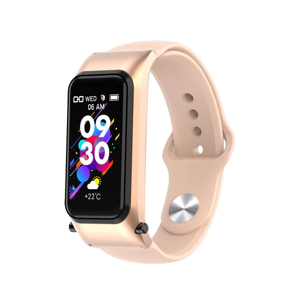 Twee-In-een Afneembare Bluetooth Headset Smart Watch Armband IP67 Waterdichte Bluetooth Gesprek Luisteren Naar Muziek Unisex Armband: X4 pink