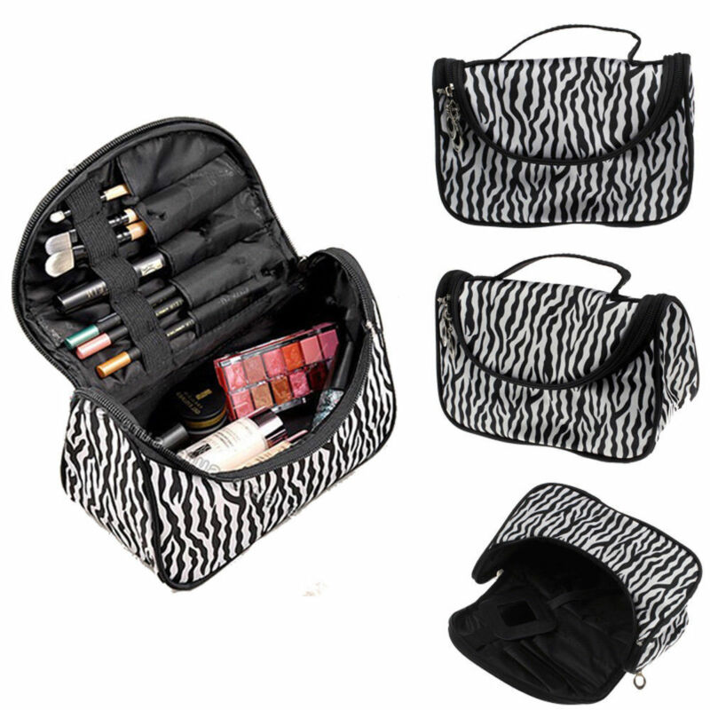 Sac cosmétique grande capacité femmes sacs de Maquillage zèbre impression stockage sacs de voyage organisateur Trousse Maquillage Femme