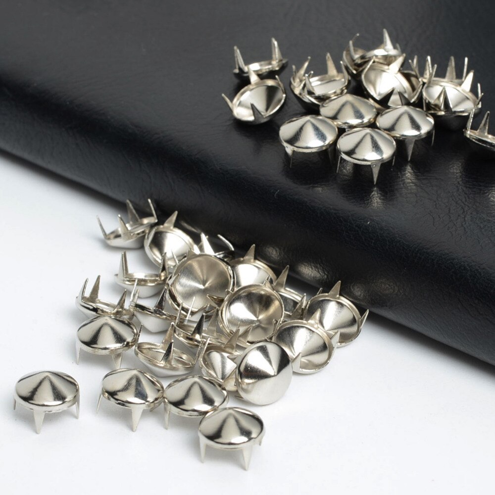 10mm Leather Round Studs Spots Spikes Rivets Punk bag,Garment Accessories Apparel Sewing Rivet tachuelas para ropa 200pcs Silver
