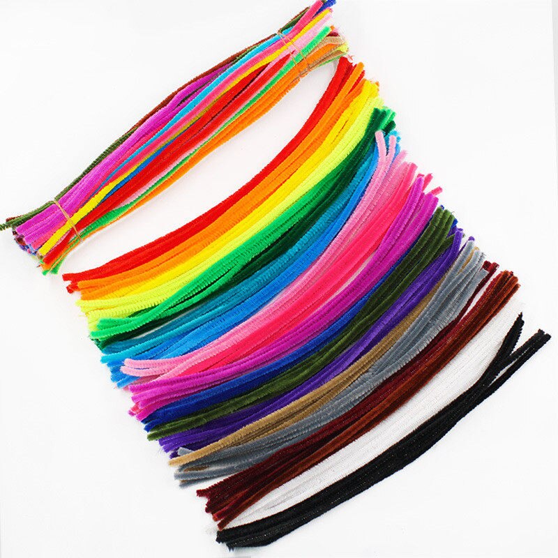 100PC Kids Handmade Learning Educational Toy Multicolour Chenille Stems Pipe Hairball Stick Enhance hands-on Ability Kids Toys: E-100PCS