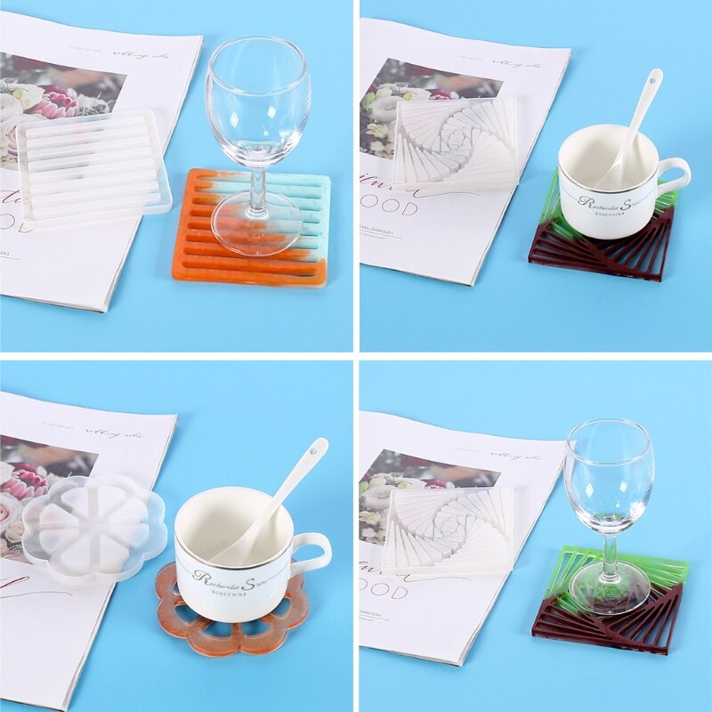 Handmade Silicone Coaster Resin Casting Molds DIY Tea Mat Resin Coaster Molds Agate Coaster Epoxy Molds Art Crafts Tools