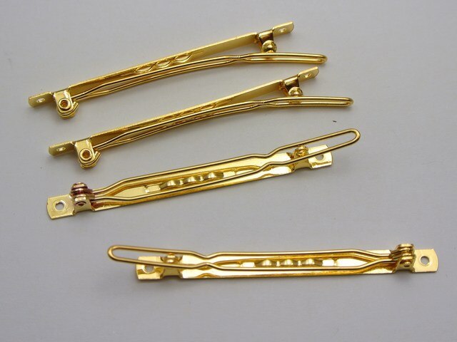 25 Gold Tone Kikker Barrette Clips Klemmen Haar Boog Pin Haarspelden 60mm DIY Craft